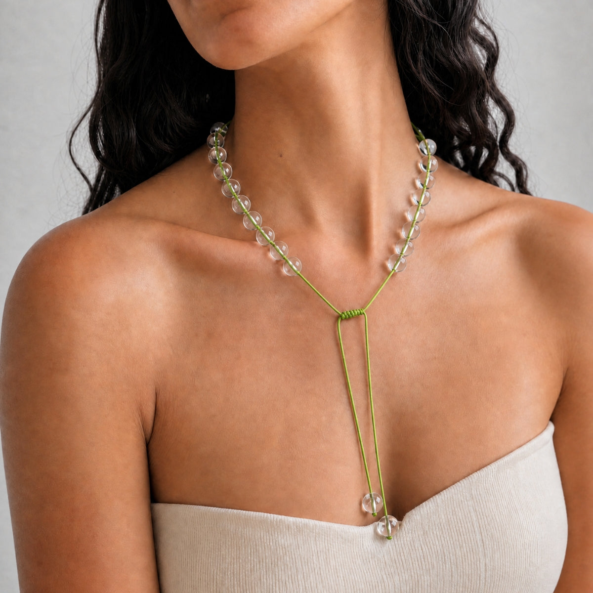 Natalia Necklace — Lime Cord