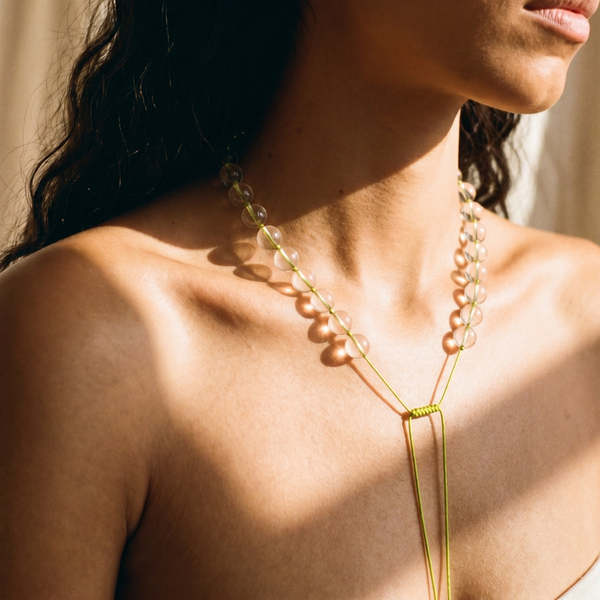 Natalia Necklace — Lime Cord