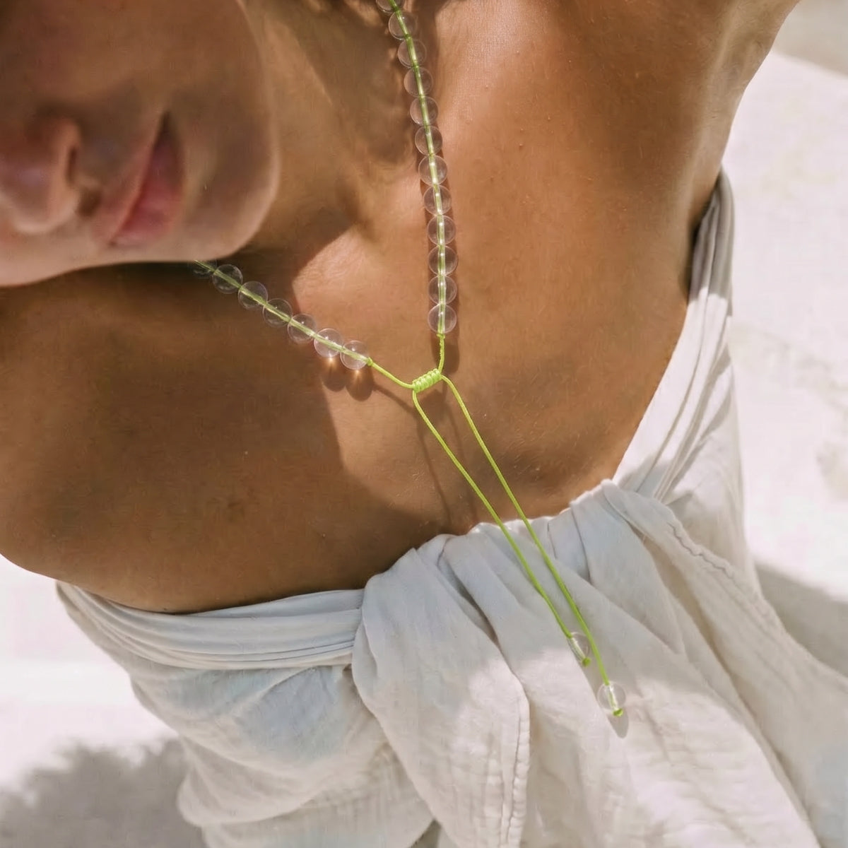 Natalia Necklace — Lime Cord