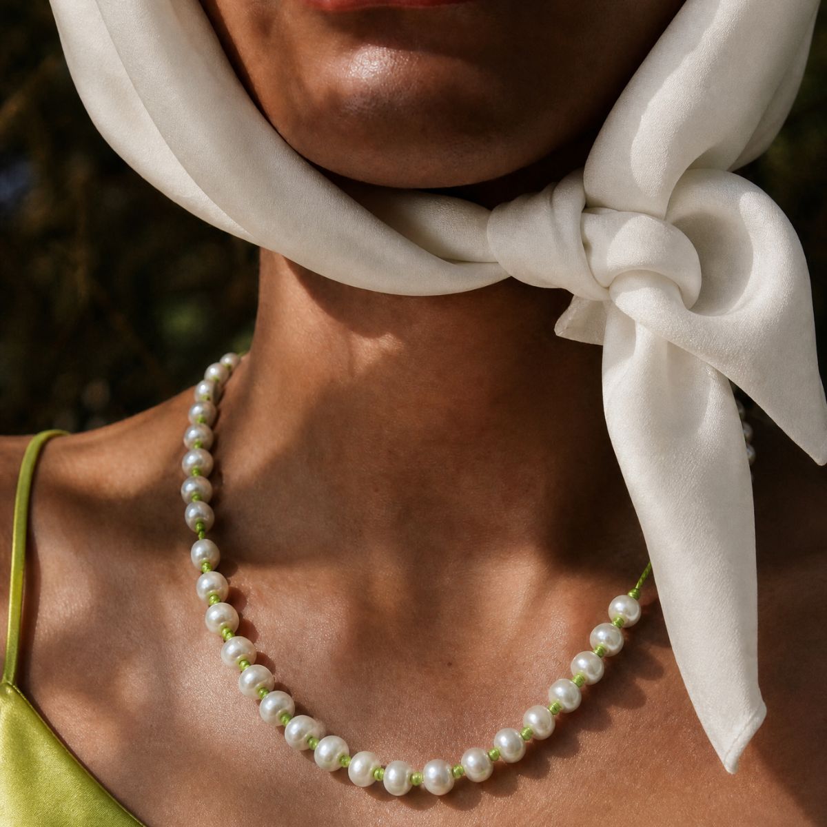 Evangeli Necklace — Lime Cord