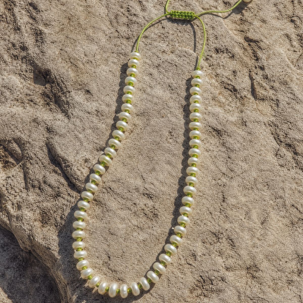 Evangeli Necklace — Lime Cord