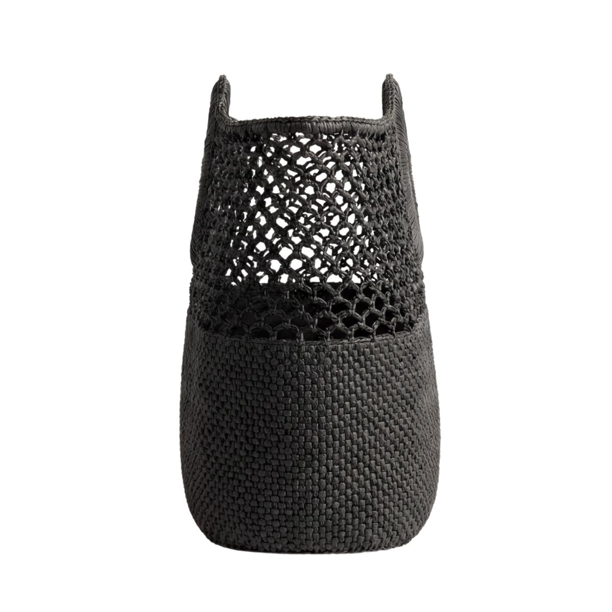 FELUS ION Large handwoven raffia tote, cotton-lined interior