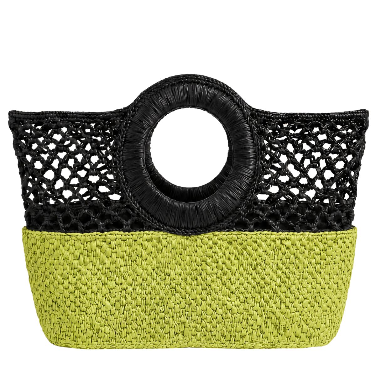 FELUS ION East West handwoven raffia bag, Madagascar colourway